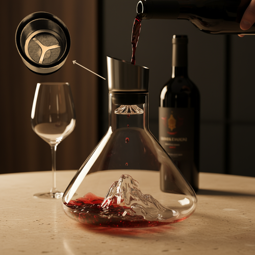 Carafe Premium à Relief – Aération, Filtration & Service Œnologique