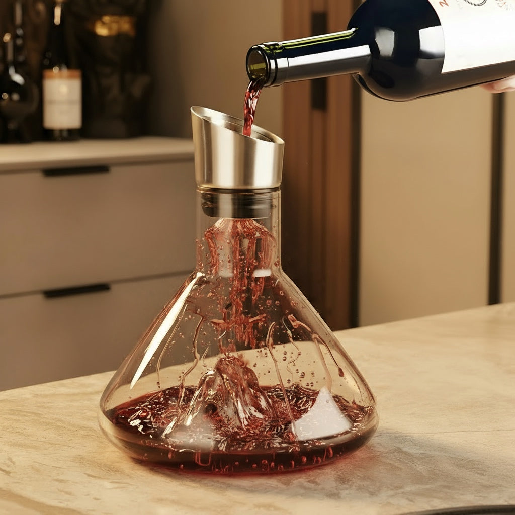 Carafe Premium à Relief – Aération, Filtration & Service Œnologique